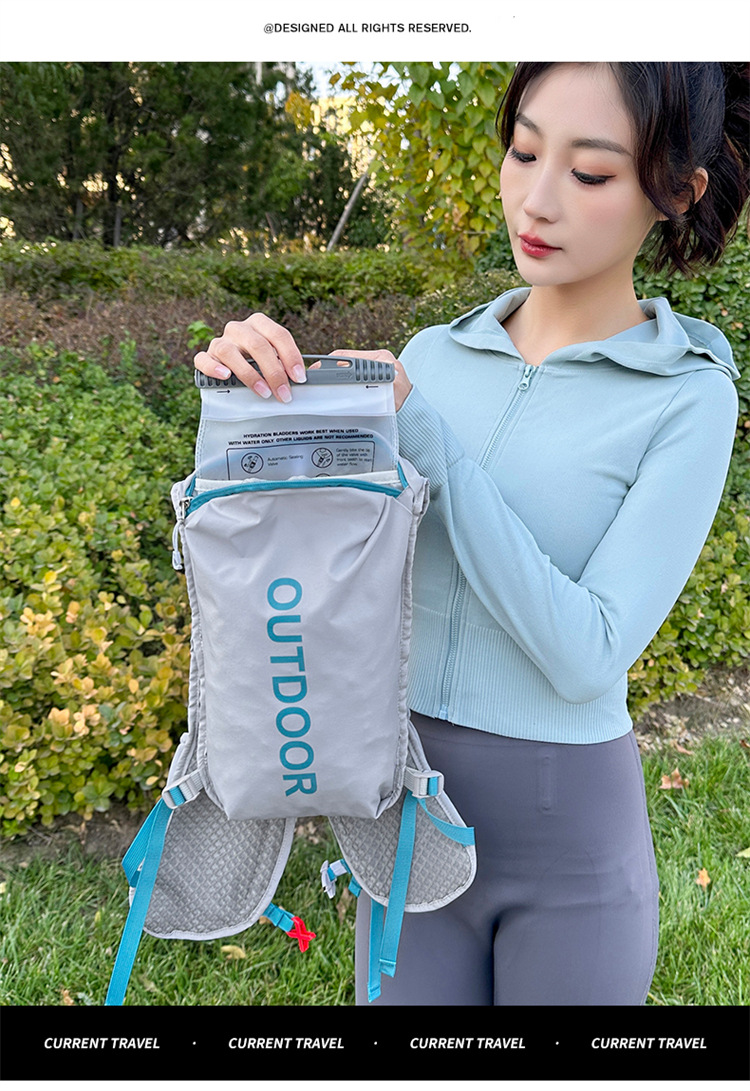 新款多功能尼龙跑步背包 安全反光运动背包水袋背包 骑行包详情26