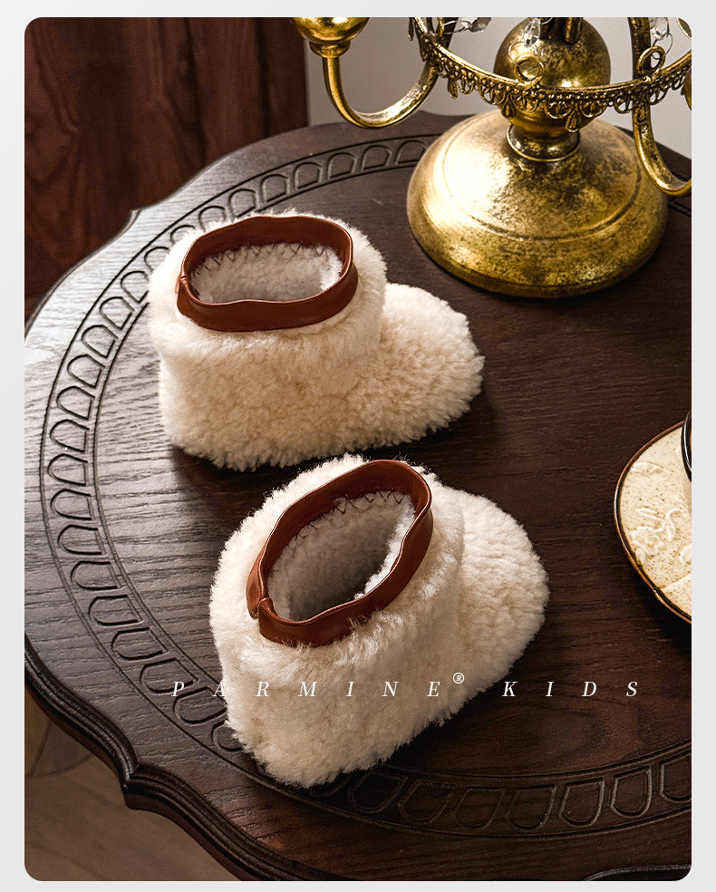 真羊毛宝宝保暖毛毛棉靴加绒加厚冬季新款男女小童雪地靴儿童短靴详情6