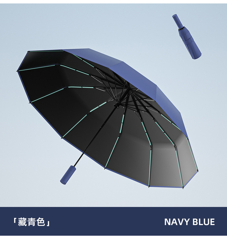 60骨纤维抗风折叠商务全自动晴雨伞 黑胶防晒遮阳防紫外线太阳伞详情19