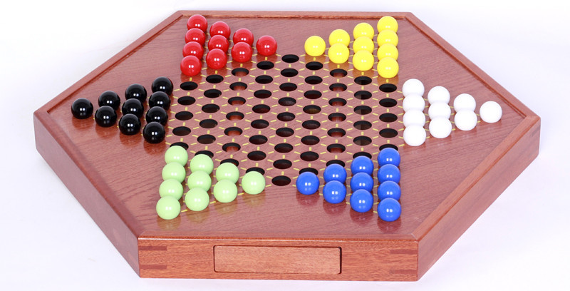 跳棋玻璃球木质桌上游戏棋牌厂家直销竞技益智玩具抽屉式便携收纳详情8