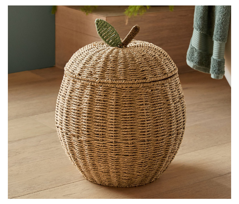 批发手工编织收纳篮雪梨水果款储物筐整理框桌面杂物篮家居装饰篮详情19