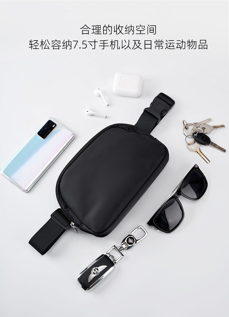 亚马逊跨境lululemon腰包原厂标logo同款斜挎包尼龙防水露露胸包详情10