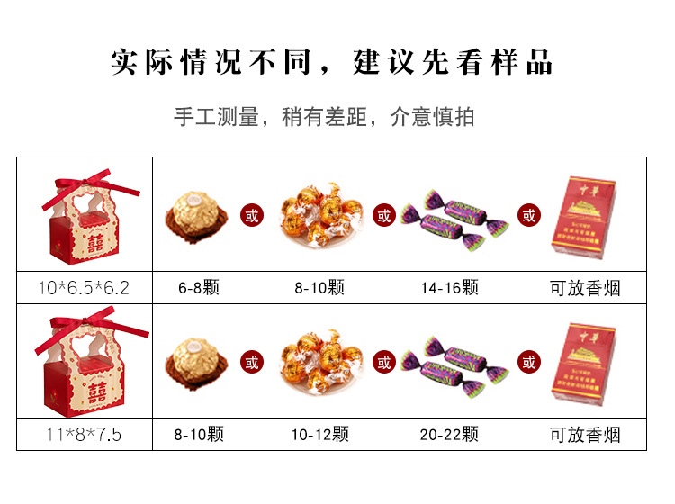 结婚喜糖盒国风喜糖盒手提2023创意中国风婚礼喜糖袋伴手礼盒批发详情5
