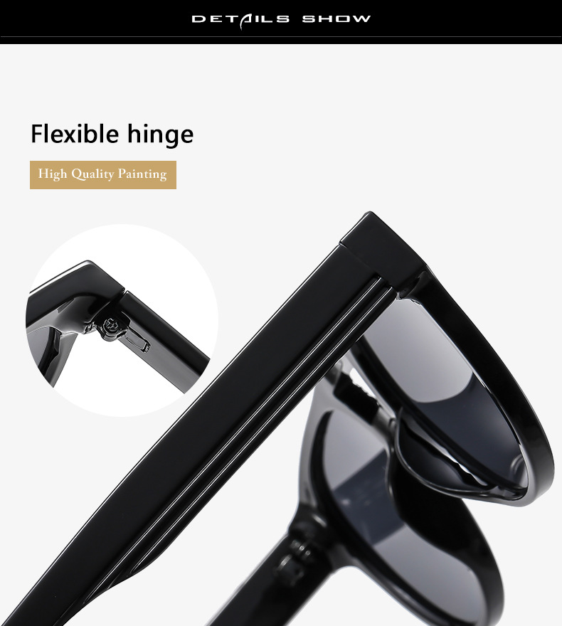 2024年双梁嘻哈开车司机蛤蟆防紫外线墨镜男时尚潮搭防蓝光平光镜详情4