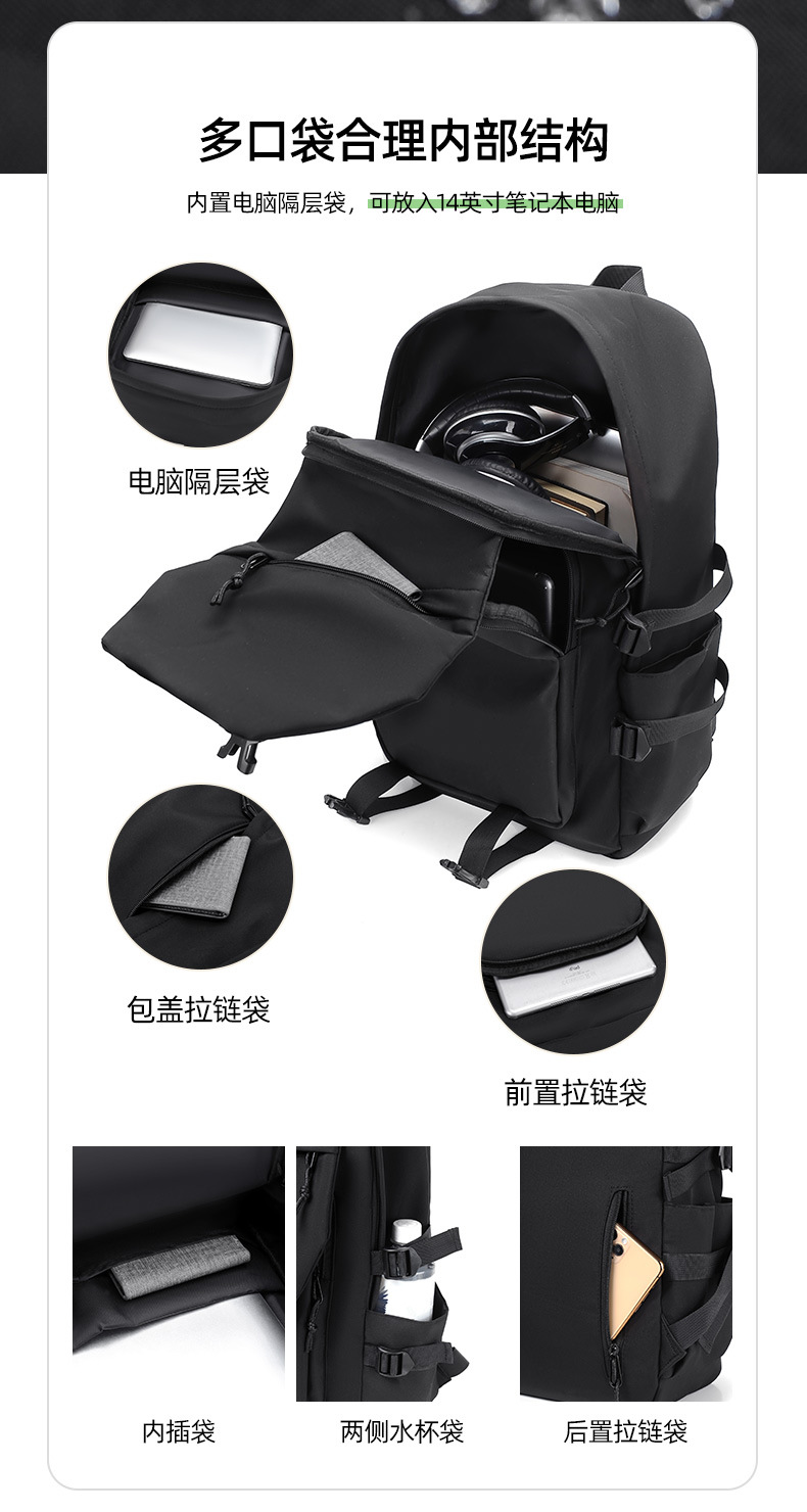 2025爆款双肩包跨境专供潮流背包简约礼品双肩包可印字厂家批发详情12