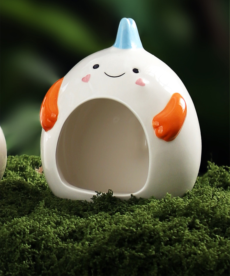 跨境鱼缸陶瓷鱼虾躲避屋陶罐窝迷你鹦鹉繁殖屋躲避洞摆件造景孔洞详情4