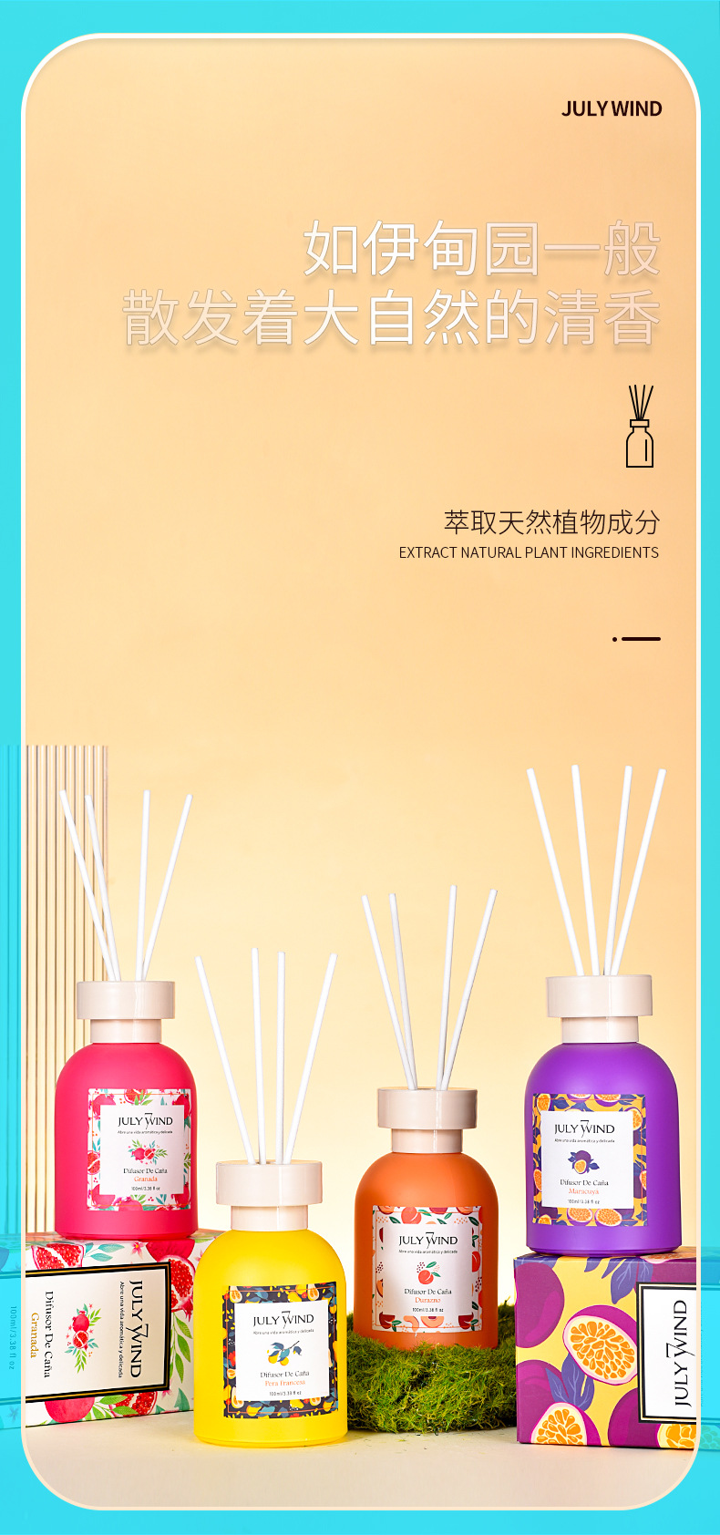 新款水果味无火香薰精油空气清新剂房间室内厕所持久散香香熏摆件详情11