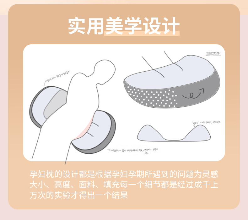 半圆孕妇小枕头护腰侧睡枕多功能托腹哺乳喂枕侧卧枕睡觉神器详情4
