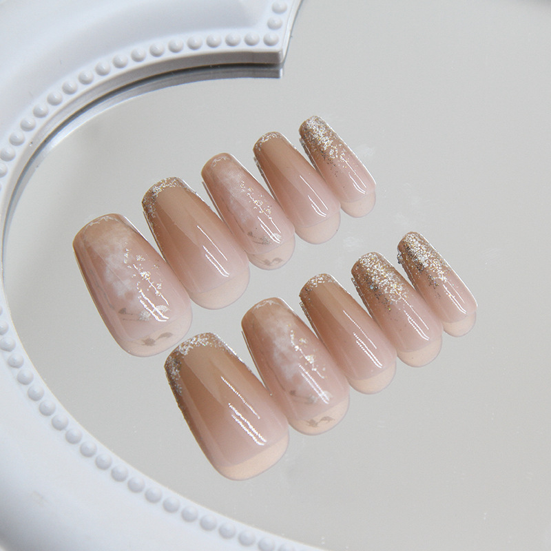 Advanced nail patches for whitening, wearable nails, detachable nail patches, short ballet nails, T-shaped nails pic 21
