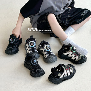 2025年夏季新款儿童老爹鞋时尚旋转扣童鞋单网透气男女童运动跑鞋详情11