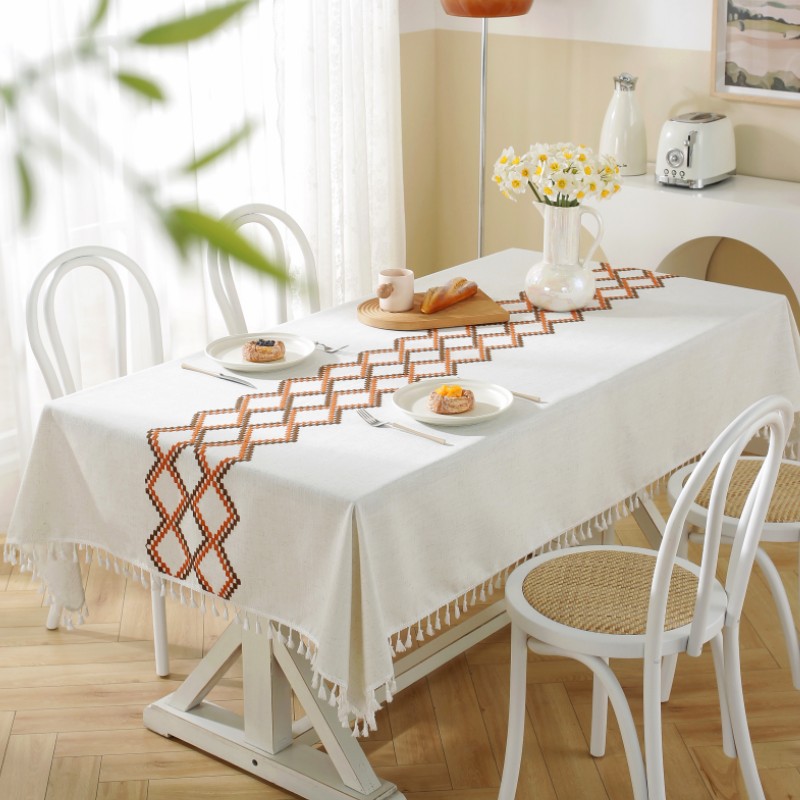 乐轩秀红色新年圣诞节桌布提花加厚轻奢高级氛围感长方形餐桌台布详情60