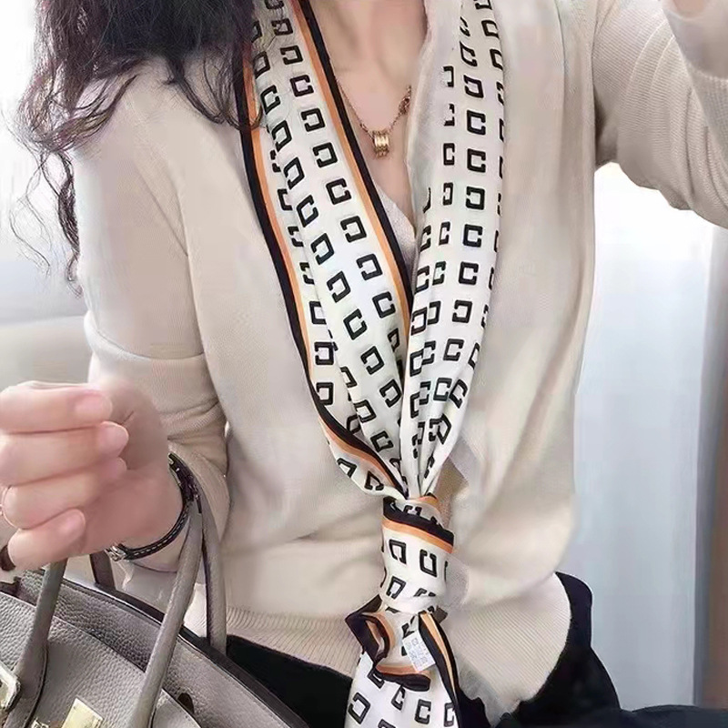 爆款长条小丝巾长款装饰围巾绸缎飘带职业装搭配商务小领巾女礼品详情9