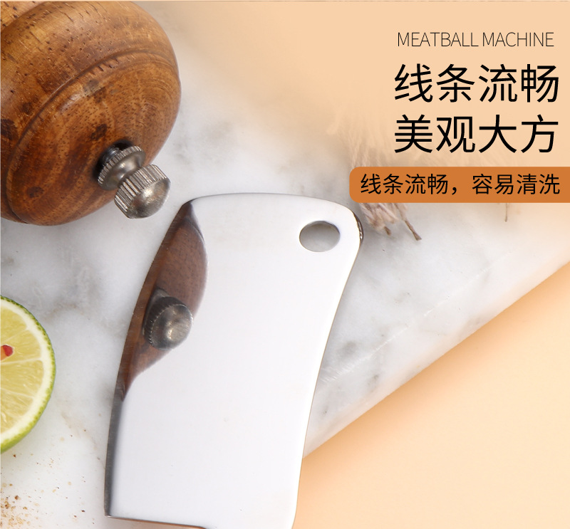 Smiling face wooden handle stainless steel potato puree maker, creative egg beater, grater, small kitchen knife for cutting and pressing potatoes pic 10