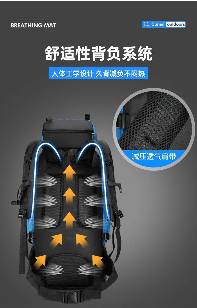 NEW跨境户外休闲登山包大容量多功能徒步运动双肩背包轻量防水详情8