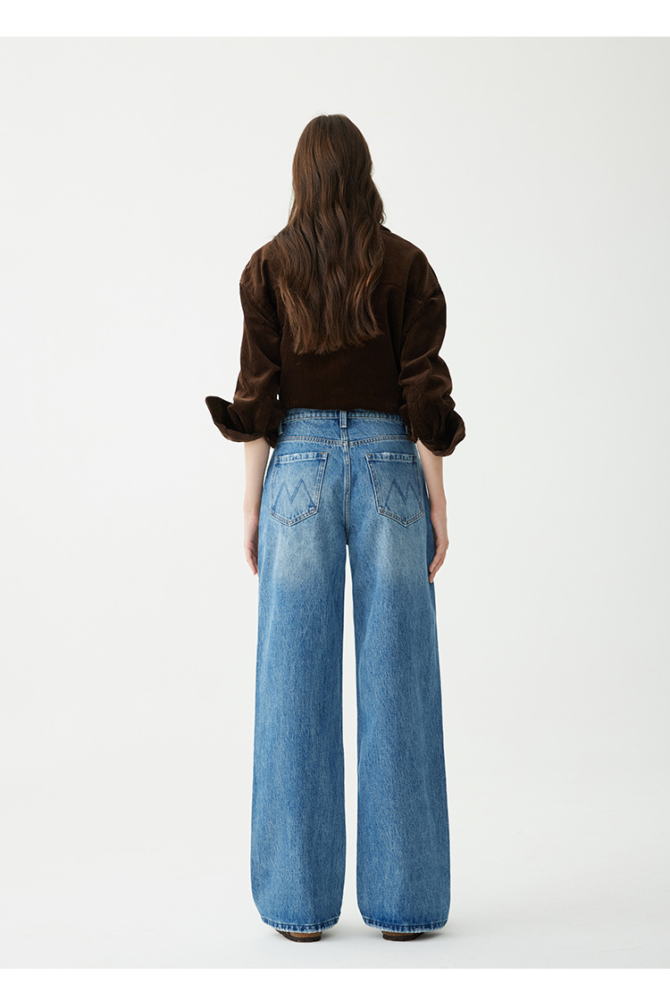 MBB high-end high-waisted jeans for women Spring/Autumn 2025 new style American 9-inch wide-leg pants Loose straight-leg trousers pic 11