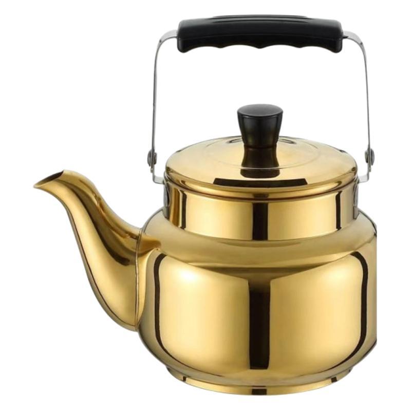 Stainless steel teapot, water bottle, gold with filter, commercial tea water bottle, handle with sound, gold water bottle, 3L water bottle pic 2