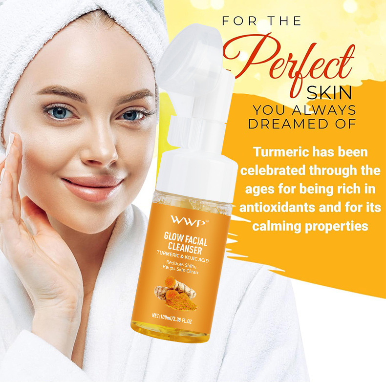 WWP亚马逊TK跨境姜黄洁面慕斯洗面奶深层清洁曲酸泡泡卸妆洁面乳详情12