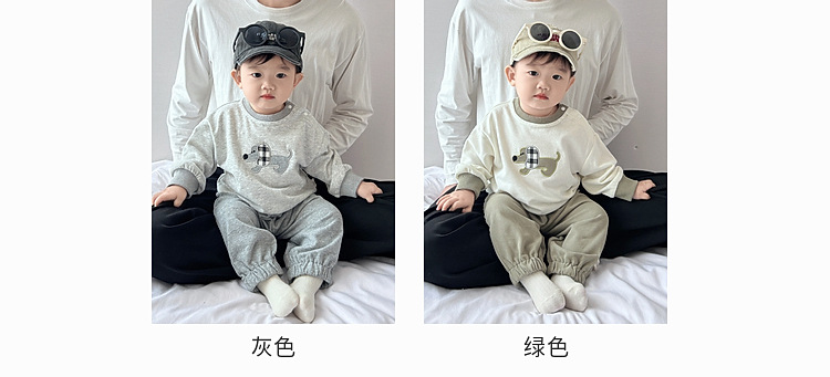 婴幼儿网红春秋套装男童小狗卫衣卫裤秋季两件套小童帅气韩版童装详情9