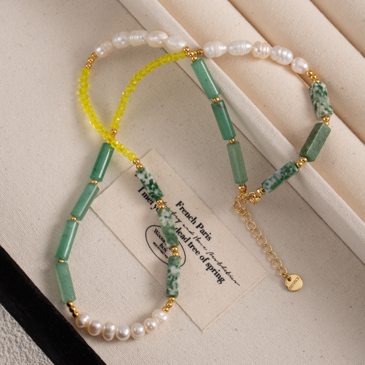 High-end colored beaded necklace for women, light luxury and niche spring and summer dopamine freshwater pearl collarbone chain necklace wholesale pic 59