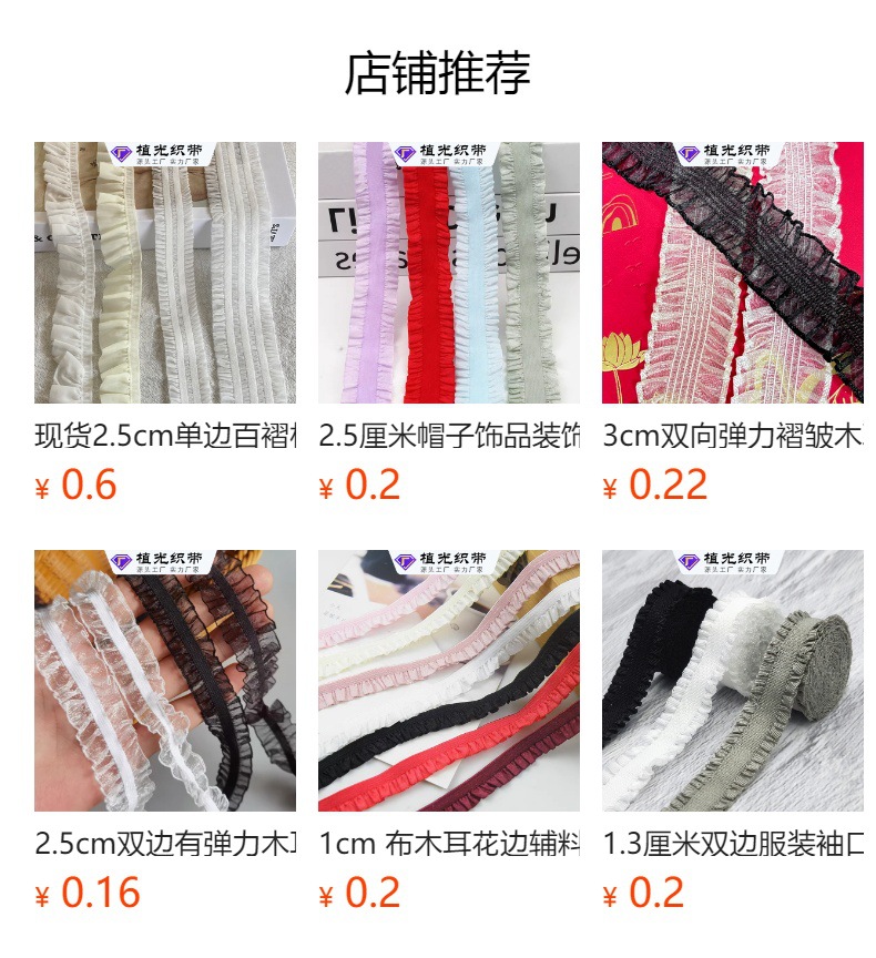 1.0cm双向弹力锦纶皇冠花diy手工配饰内衣内裤服装辅料芽边松紧带详情1