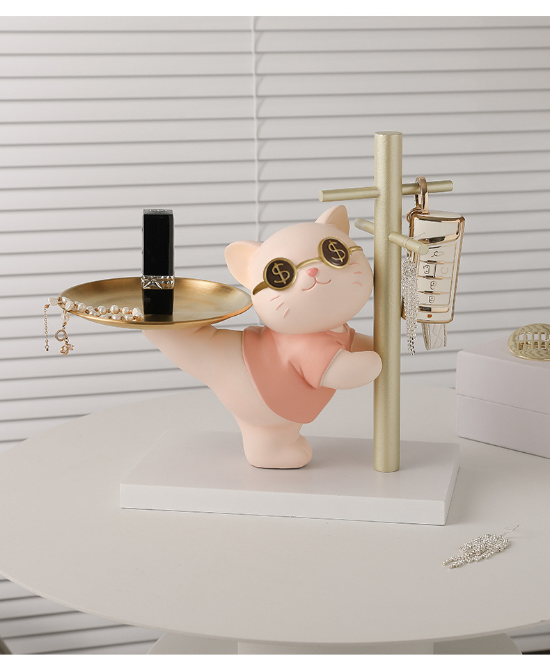 招财猫树脂工艺品收纳礼物家居摆件工厂直销清仓玄关儿童房钥匙架详情10