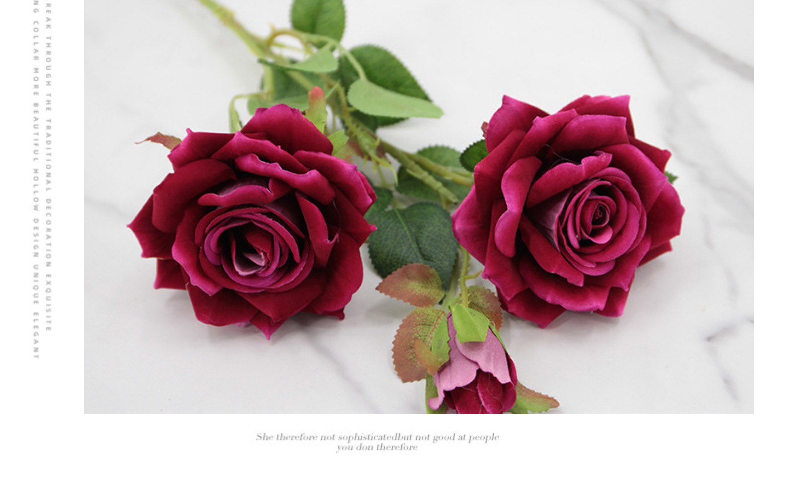 仿真多头绒布红色玫瑰花拍摄道具假花家居装饰布置仿真花摆件批发详情32