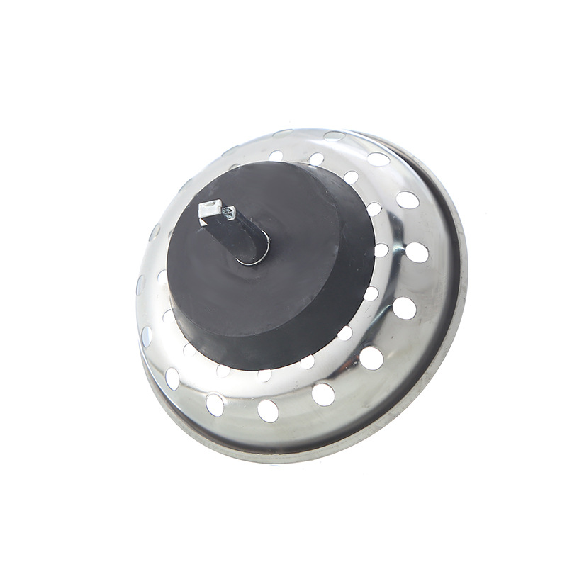 American-style flat head sink filter with rubber stopper, kitchen drain filter wonder, anti-clogging and anti-odor, pull-up filter pic 7