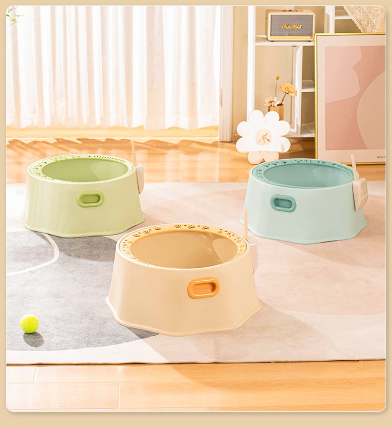 Extra-large anti-splash cat litter box, portable cat litter box with foot pedal for sand leakage, high surround large cat litter box pic 14
