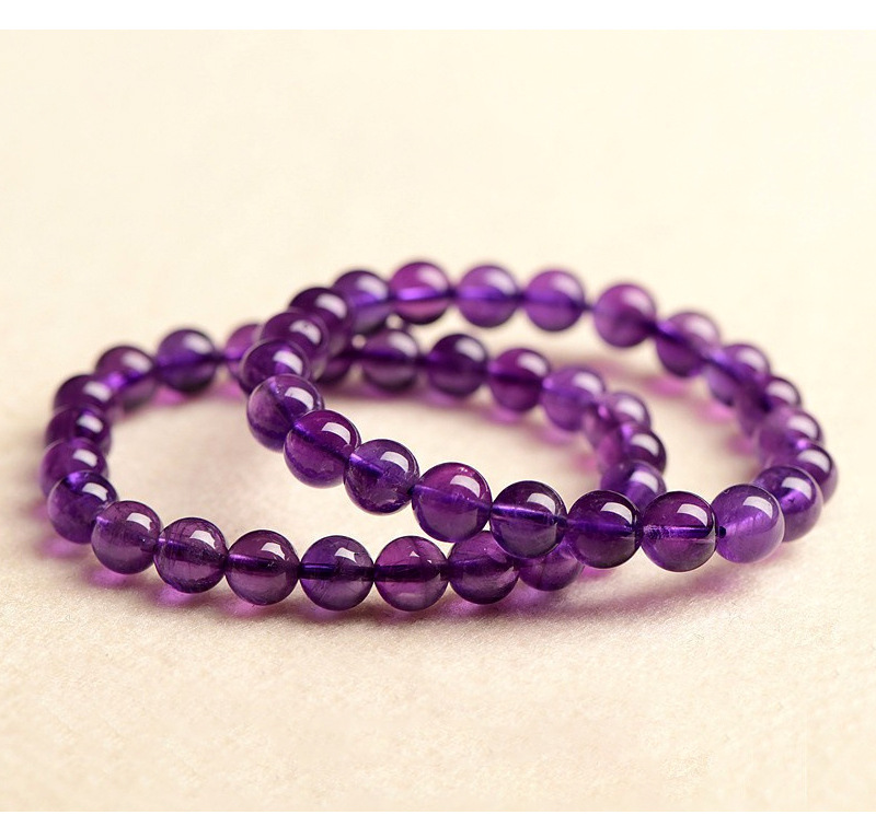 久雅水晶 天然紫水晶散珠 乌拉圭紫水晶半成品 紫色圆珠串珠 批发详情18