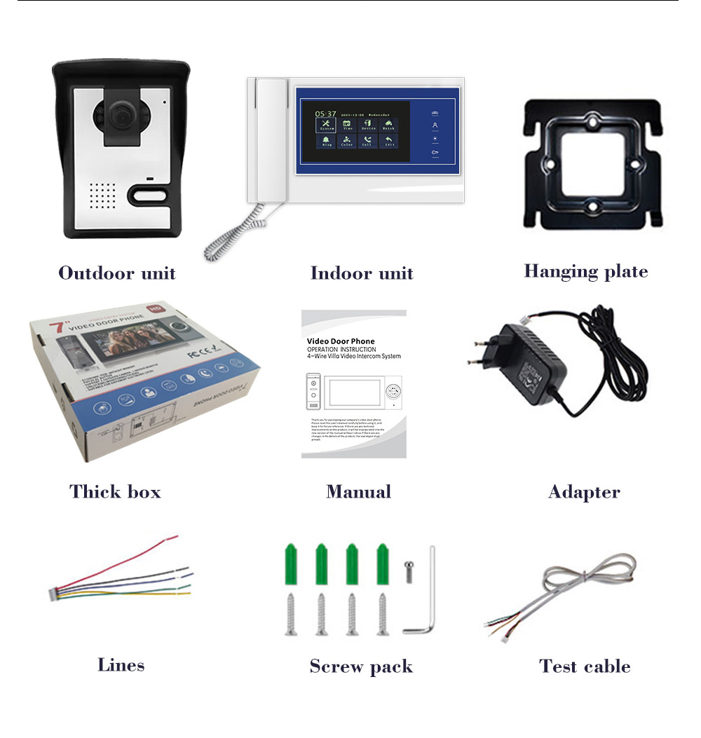 Venta directa de fábrica video timbre intercom visión nocturna hd ir smart villa home set interior cerradura intercom comercio exterior timbre de puerta al por mayor pic 13