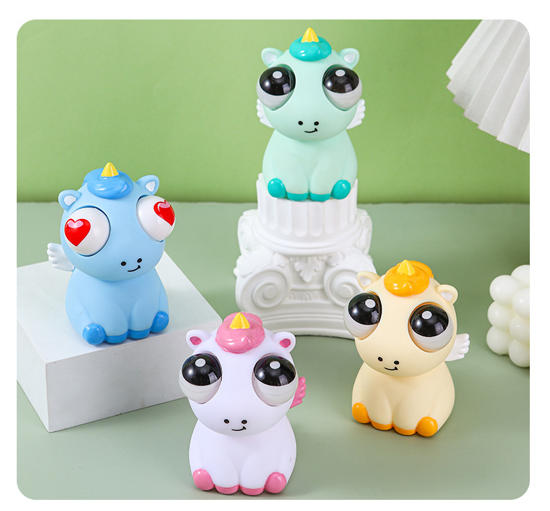 创意爆眼天使独角马 马年吉祥物抖音爆款解压玩具捏捏乐挤压瞪眼详情13