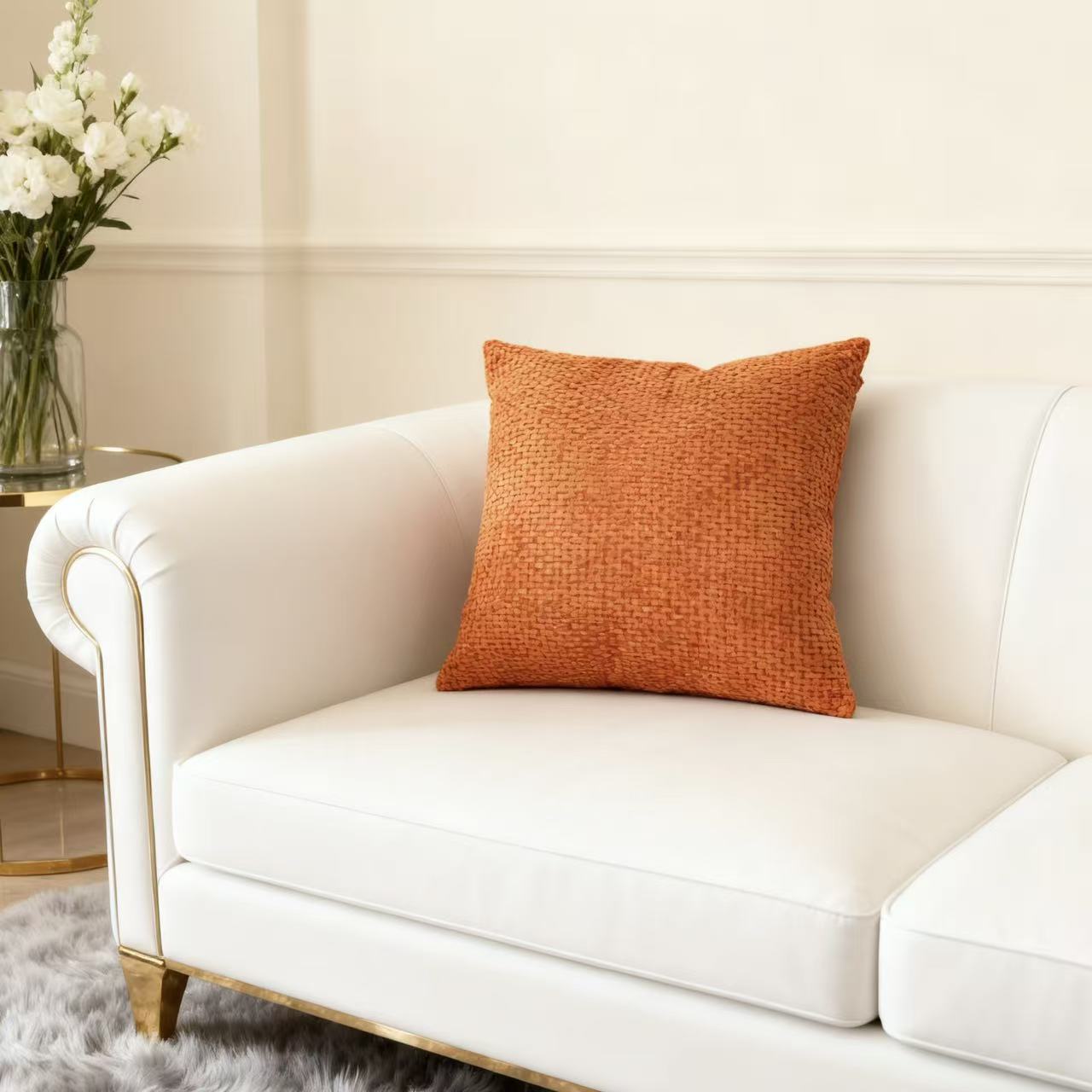 Cross-border Nordic solid color Chenille texture throw pillows, living room sofa cushions, bedroom headboard backrests, home soft furnishings pic 7