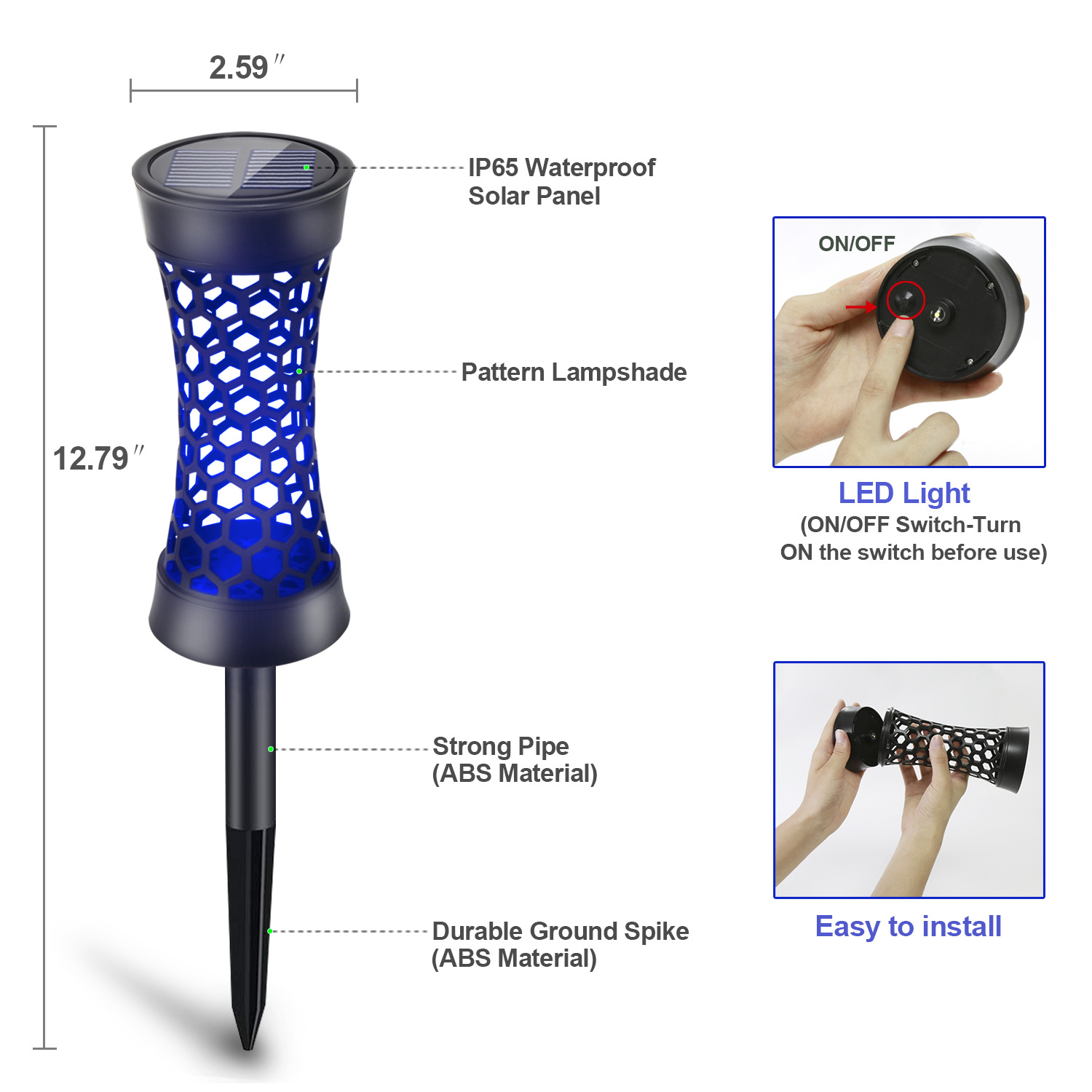 New solar led outdoor household waterproof lawn seven-color technology lighting spotlights, floodlights and ambient lights pic 10