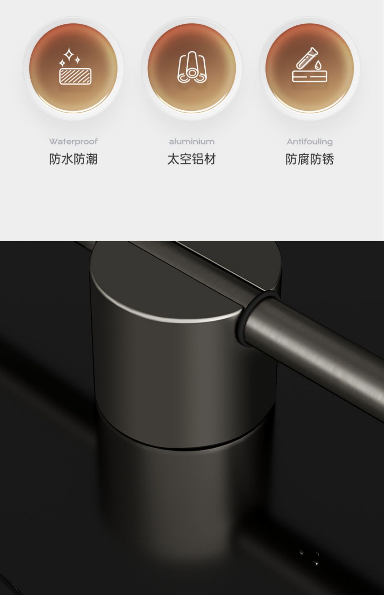 A minimalist and luxurious bathroom towel rack without holes, a single-pole storage bar, a washbasin, and a popular gun gray towel bar pic 3