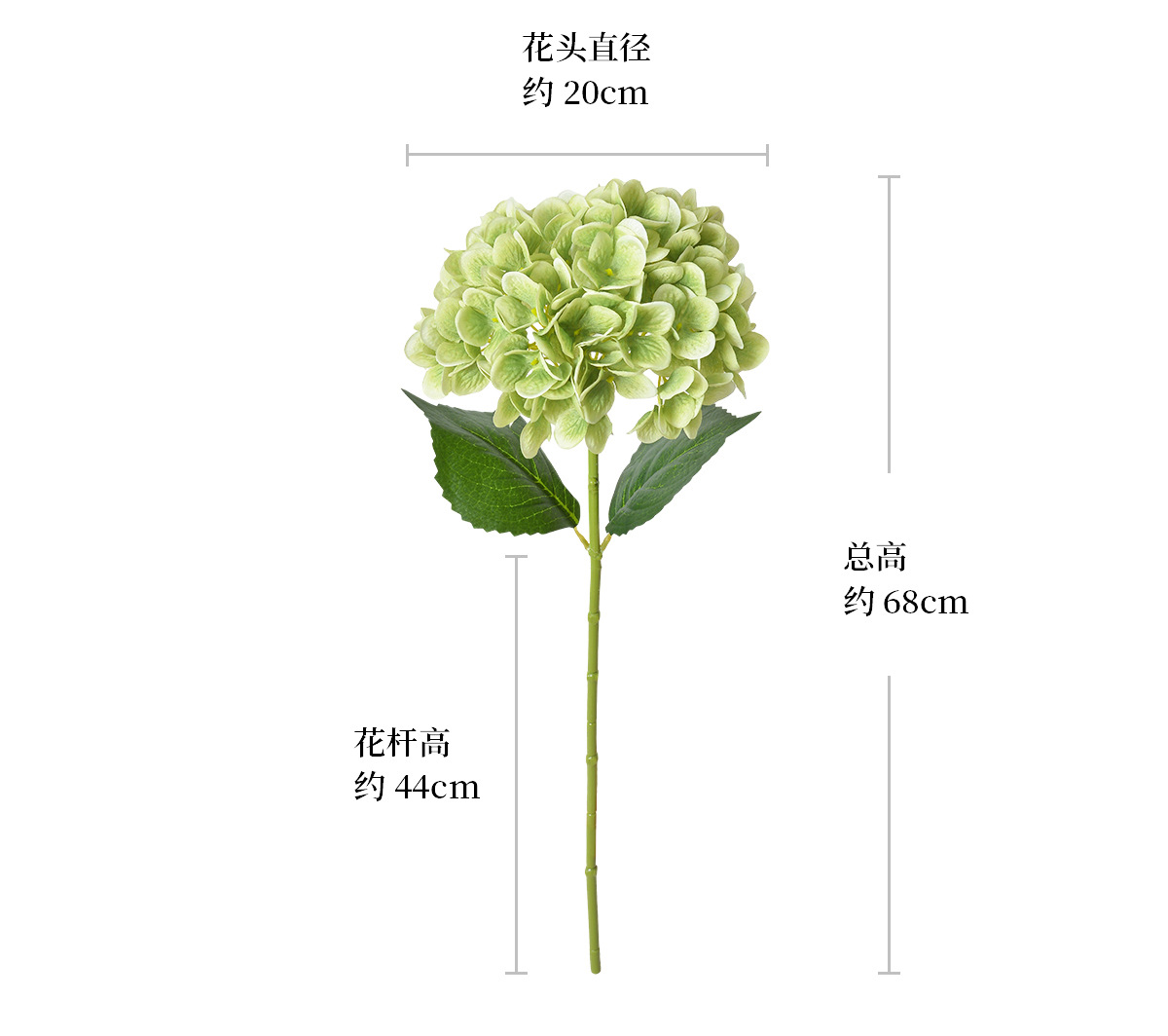 仿真带叶绣球花婚庆装饰仿真花绢花摄影道具家居假花人造花批发详情6