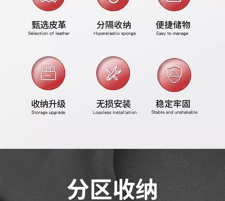 车载卡片包汽车遮阳板票据档眼镜夹证件夹收纳夹荔枝纹高速加油卡详情4