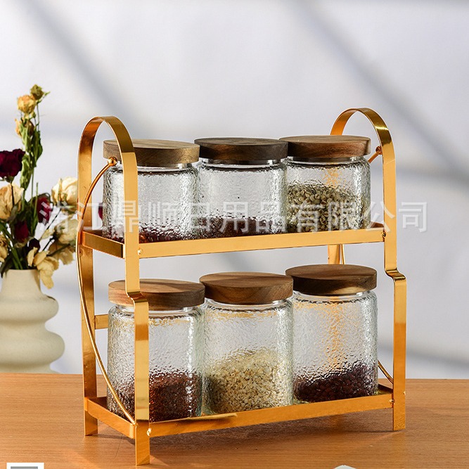 跨境中东玻璃密封储物罐厨房调料杂粮干果茶叶糖果收纳零食坚果详情2