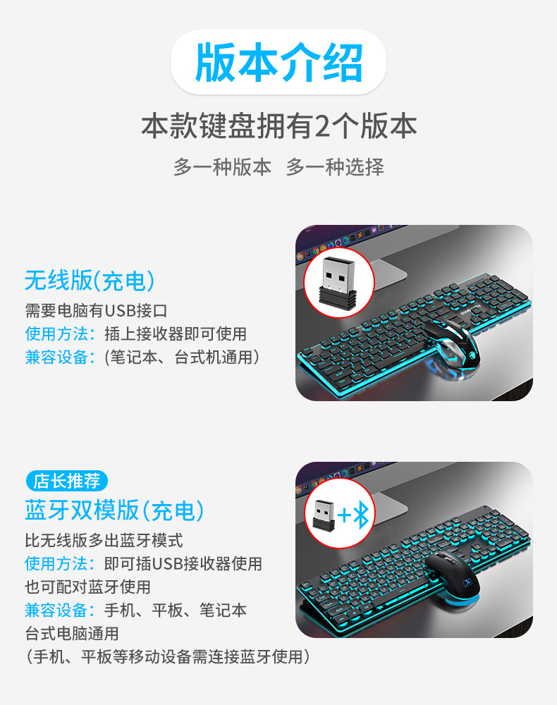 The Pioneer X7S wireless keyboard and mouse set is silent, ultra-thin, and has a high level of appearance for gaming computers and office machinery pic 36