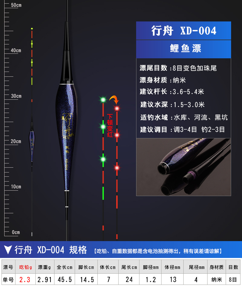 Luminous float bite hook color-changing float large object electronic float night fishing carp float super bright intelligent alarm fishing gear hard tail pic 69