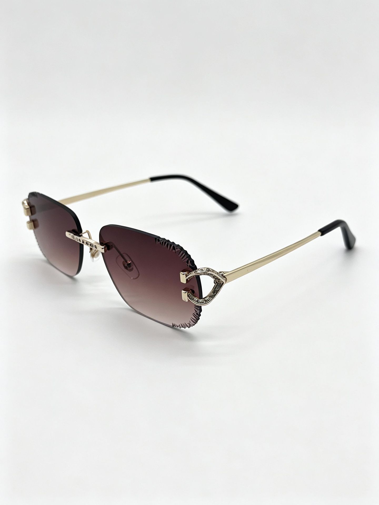 Nuevo crossover sin marco rectangular gafas de sol decorativas gafas de sol de metal patas moda moda moda moda cool gafas hombres y mujeres mismo estilo pic 8