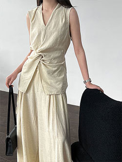 Luxi American 9-inch slightly flared jeans for women, 2025 Summer New style casual loose wide-leg pants with a drape, 68326 pic 8