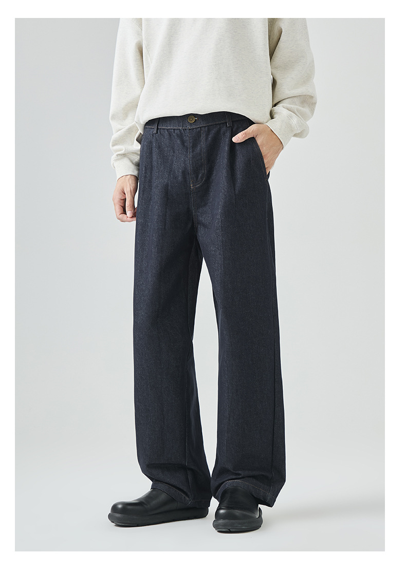 APO男装|跨境牛仔裤男款美式高街秋季潮牌痞帅宽松直筒休闲长裤子详情21