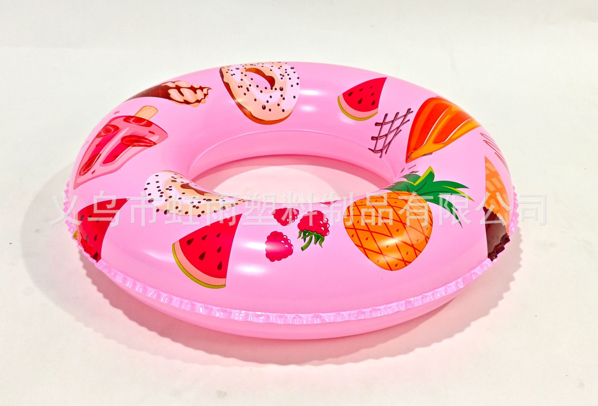 虹雨女孩卡通紫色草莓兔水果雪糕泳圈环保PVC批发运动户外游泳用品详情6