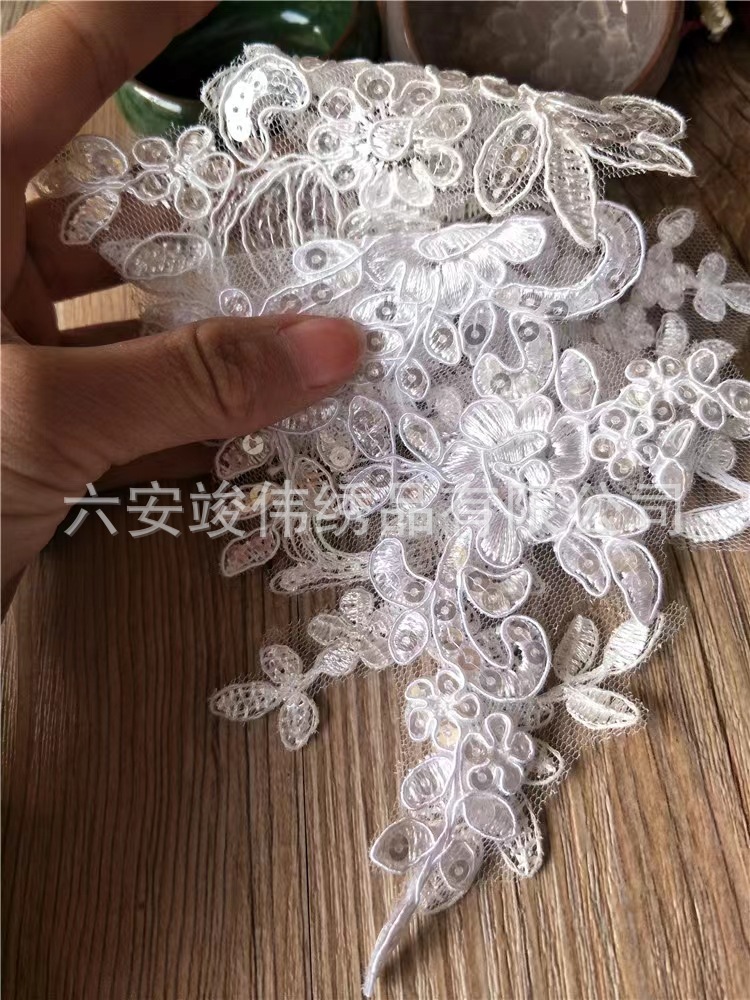 Wedding dress embroidery decals, matching flowers, DIY Barbie doll materials, white, red, black lace, clothing accessories pic 14