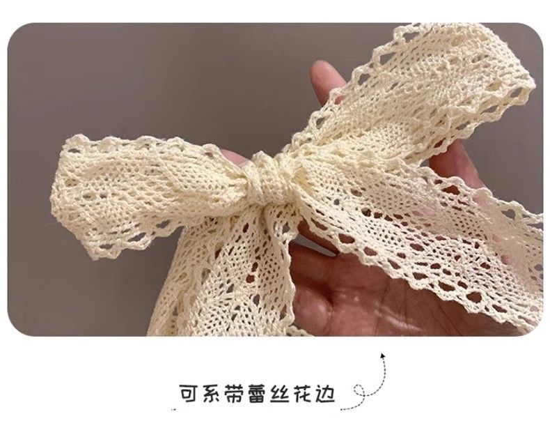 草帽海边帽子ins系带草编帽女出游防晒沙滩太阳帽蕾丝遮阳帽详情3