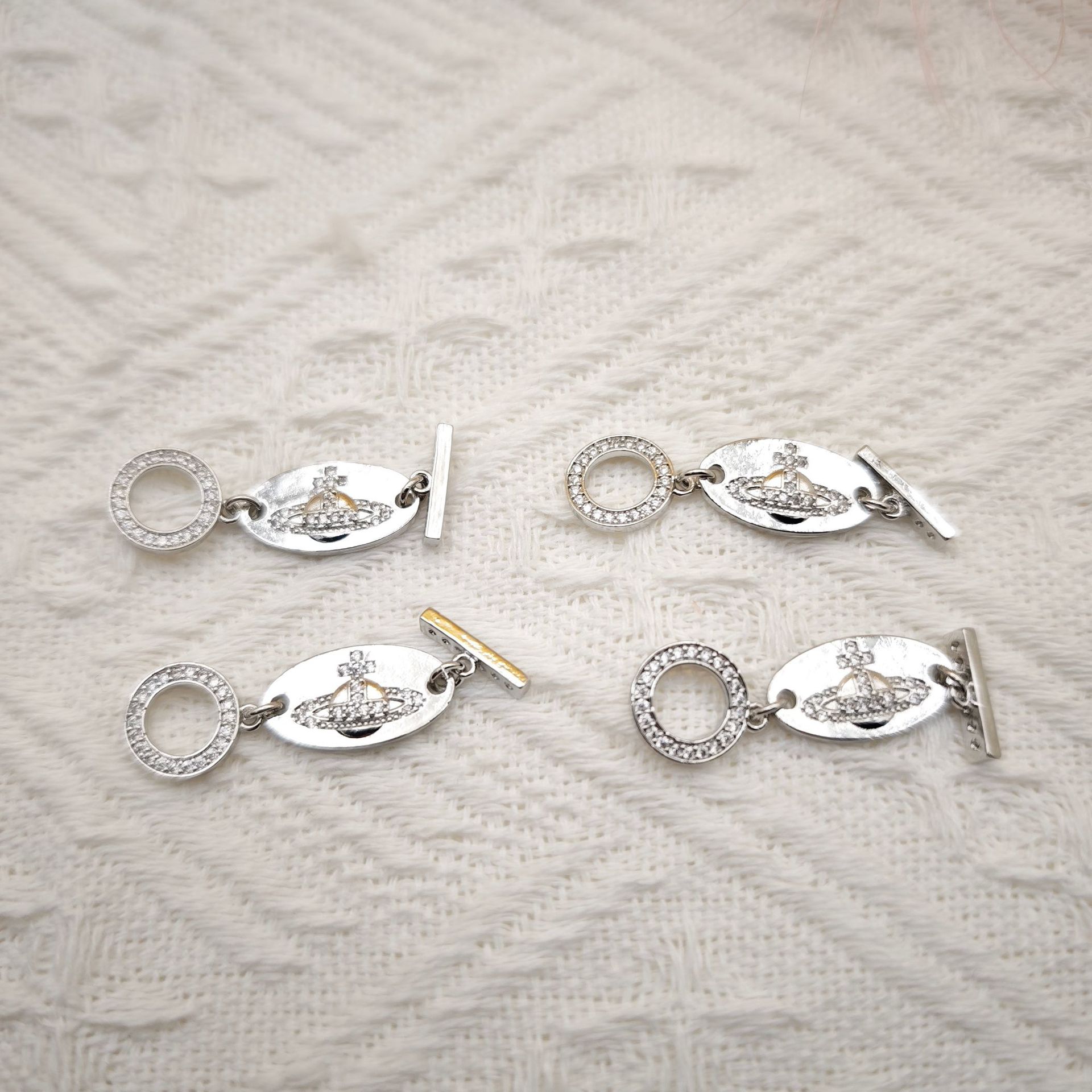 Color-preserving 18K real gold micro-inlaid Saturn connection buckle ot buckle diy accessory necklace bracelet material jewelry buckle pic 1