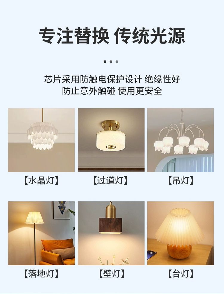 G9 LED pin small bulb, G4 high-brightness energy-saving light source, flickerless 220V ceramic corn lamp, three-color light pic 16