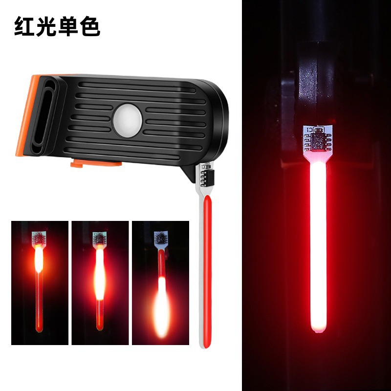 Bicycle USB charging flow-type taillights, outdoor night riding LED warning rear taillights, and creative navigation lights with straps pic 15