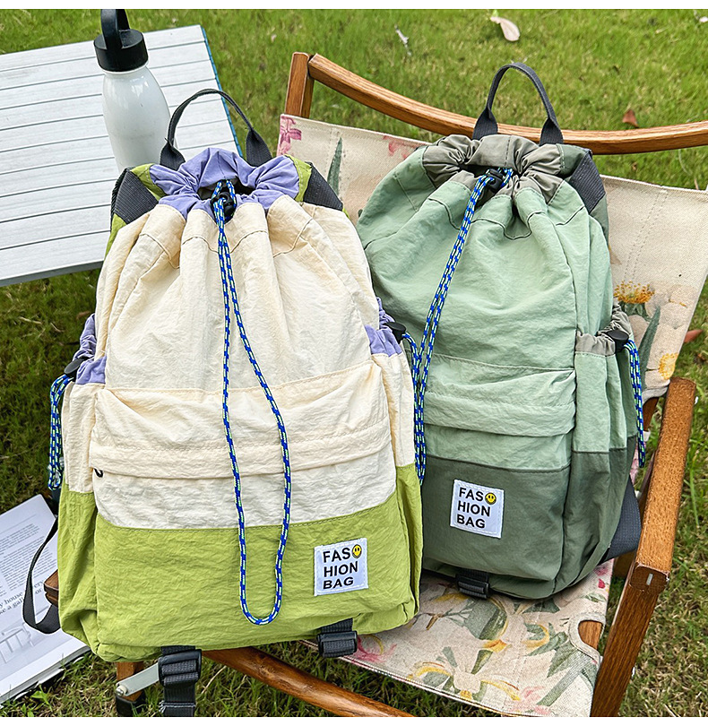 新款束口抽绳双肩包大容量休闲包户外运动登山包超轻量旅行背包详情33