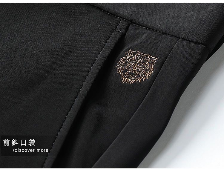 Pantalones de lujo para hombres de verano nuevos pantalones casual para hombres de mediana edad cintura alta corte recto sin plancha anti-arrugas elástico tigre pantalones bordados pic 25